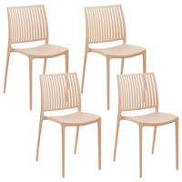 GARTENSTUHL 4er-Set Sandbeige Illumani - Sandfarben, Kunststoff (42/80/48cm) - Beliani