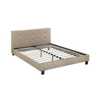 BETT julia Taupe - Taupe, Textil (190/140cm) - Habitat Garten