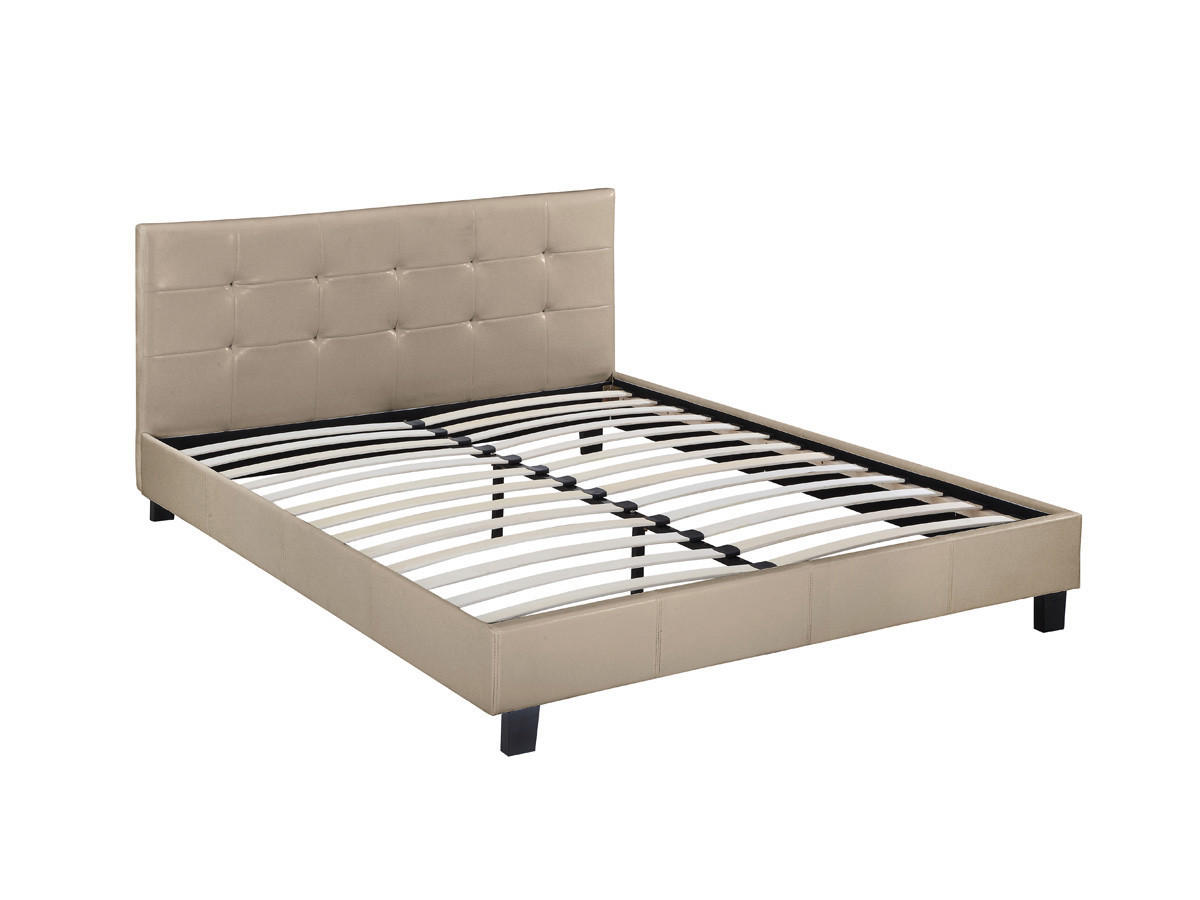 BETT julia Taupe - Taupe, Textil (190/140cm) - Habitat Garten