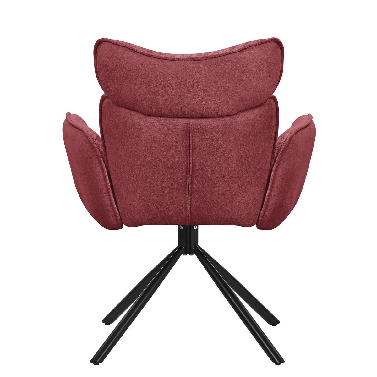 ESSZIMMERSTÜHLE 4er Set drehbar Rot mit Stoffbezug - Rot/Schwarz, Textil/Metall (63/89/68cm) - ML-DESIGN