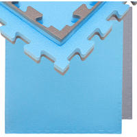 BODENSCHUTZMATTE 90x90x2 cm, Blau, 2er Set - Blau, Kunststoff (90/90cm) - eyepower