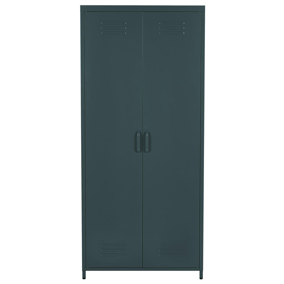 GARDEROBENSCHRANK Stahl dunkelgrau matt 4 Fächer Varna - Grau, Metall (76/171/50cm) - Beliani