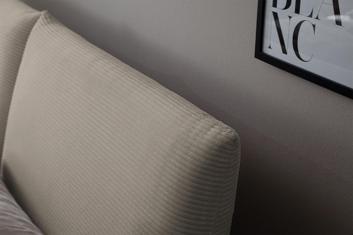 POLSTERBETT HENRY Granit Cord - Hellgrau/Grau, Textil (180/200cm) - KAWOLA