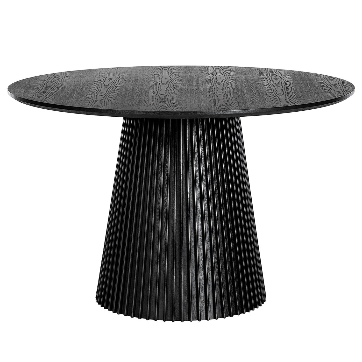 ESSTISCH rund - Esche teilmassiv - Schwarz, Holzwerkstoff (120/120/75cm) - home24