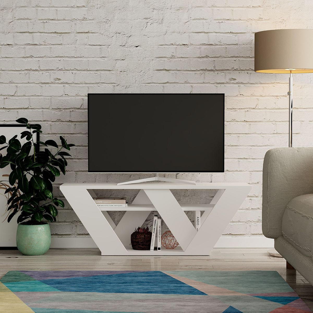 TV-MÖBEL 3 Regale L110 cm - Pipralla - Weiß, Holzwerkstoff (30/40/110cm) - Calicosy