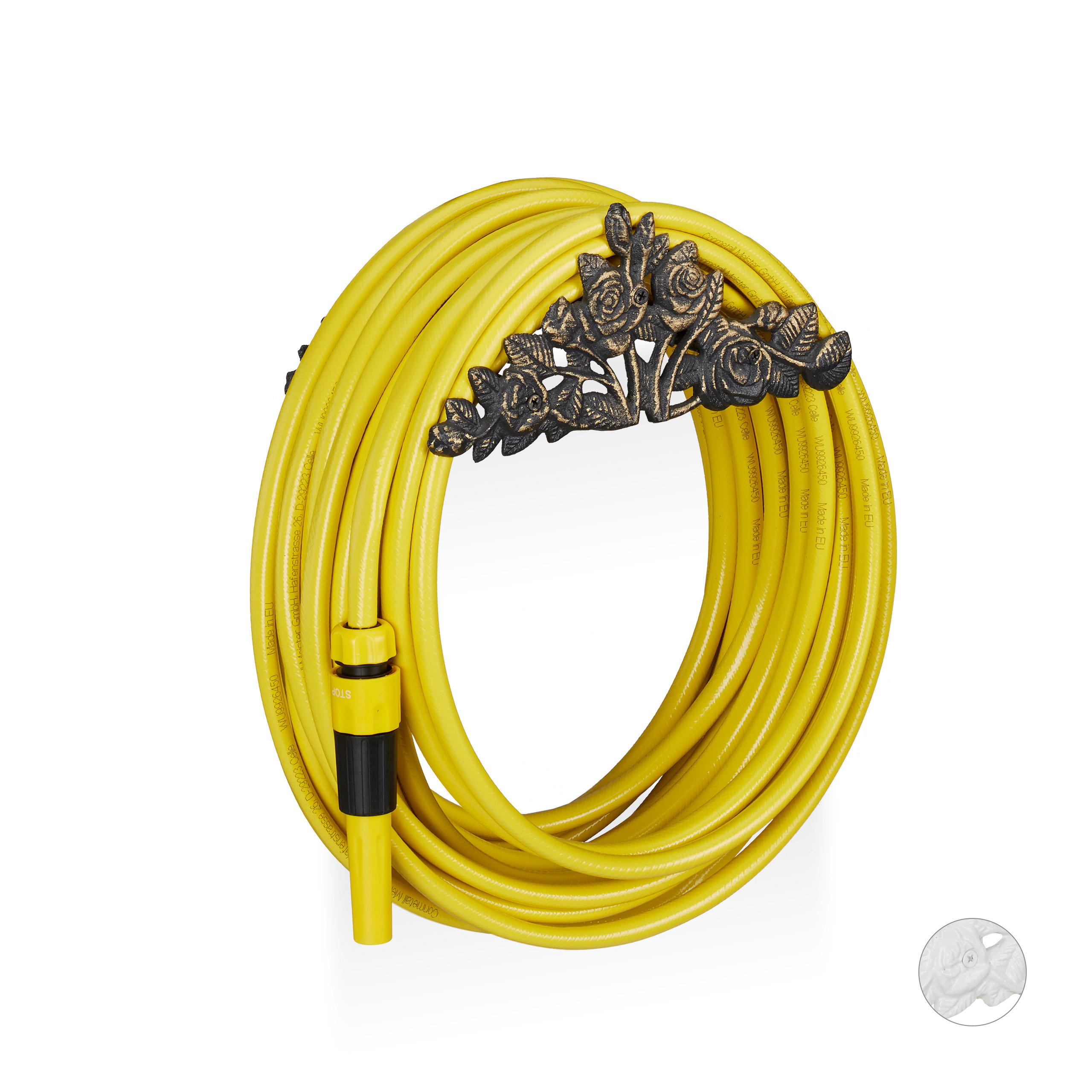 SCHLAUCHHALTER - Braun, Metall (27/13/15cm) - Relaxdays