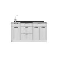 KUCHYNSKÝ BLOK Fame-Line, Biely vidiecky dom/biely, 150 cm, AP Antracit - biela, kompozitné drevo (150/82/60cm) - Vicco