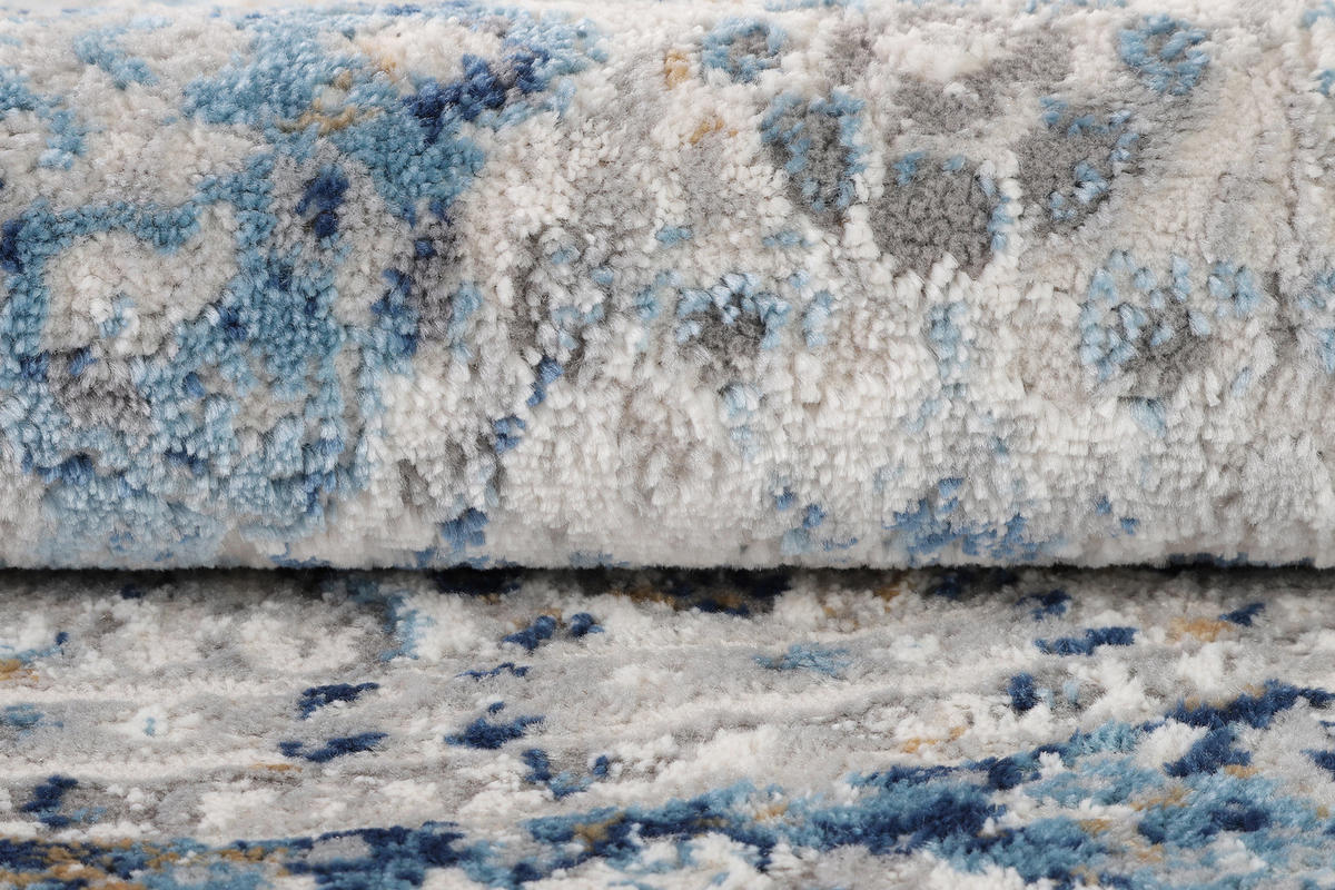 TEPPICH VALLEY Blau Rund 100/100 cm - Blau, Textil (100/100cm) - Tapiso