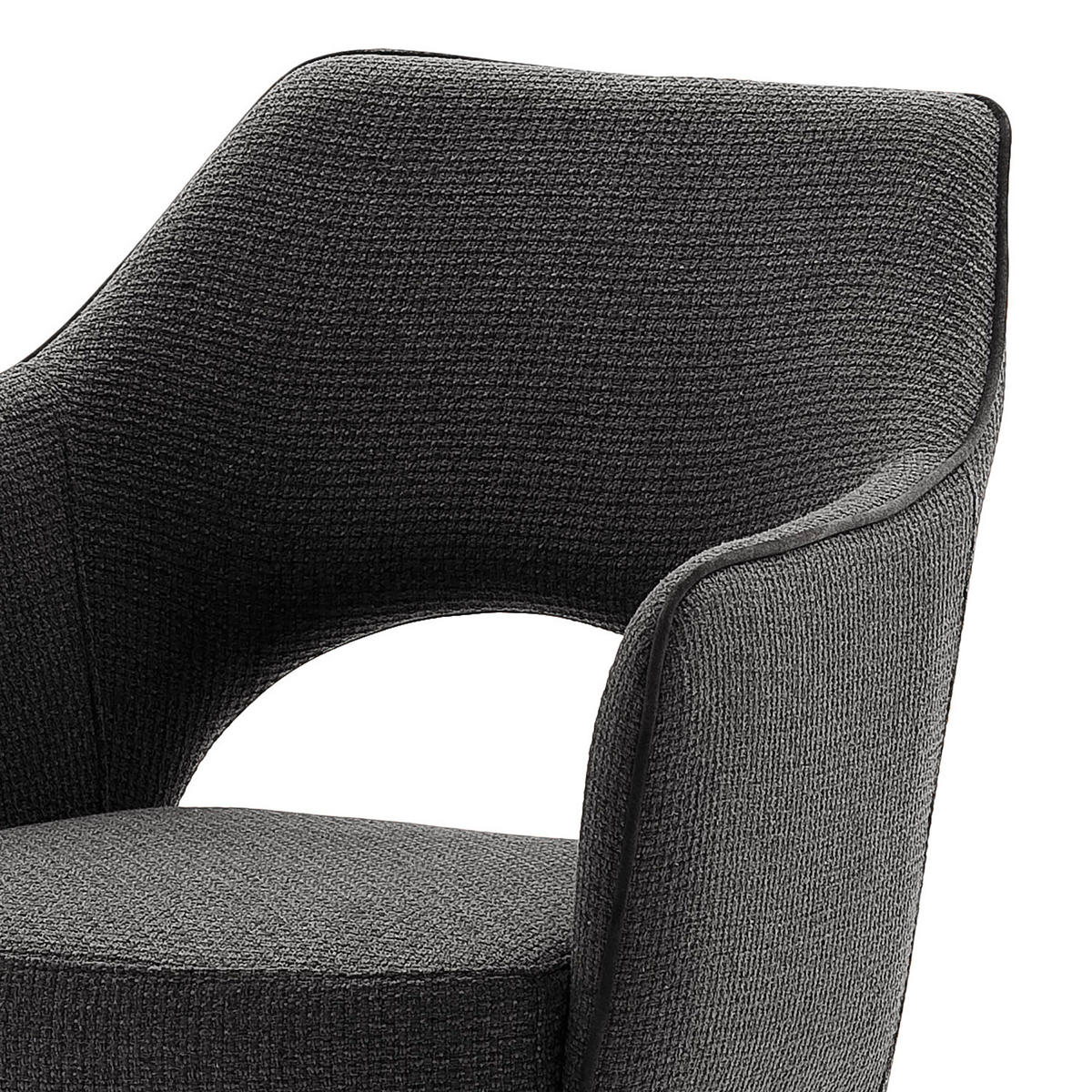 DREHBARER ARMLEHNENSTUHL - Anthrazit, Textil/Metall (64/85/61cm) - home24