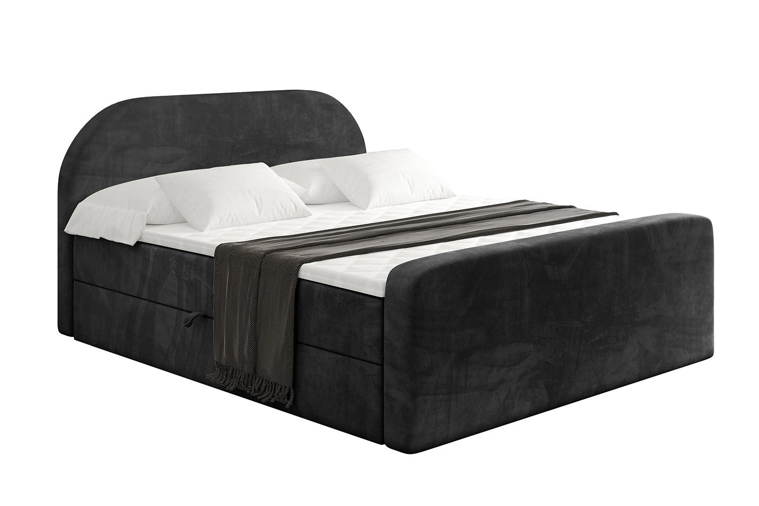 BOXBETT mit Matratze H4 und Lattenrost - NOX-Z - 140x200 - Schwarz Casablanca - Schwarz, Holzwerkstoff (140/200cm) - ALTDECOR