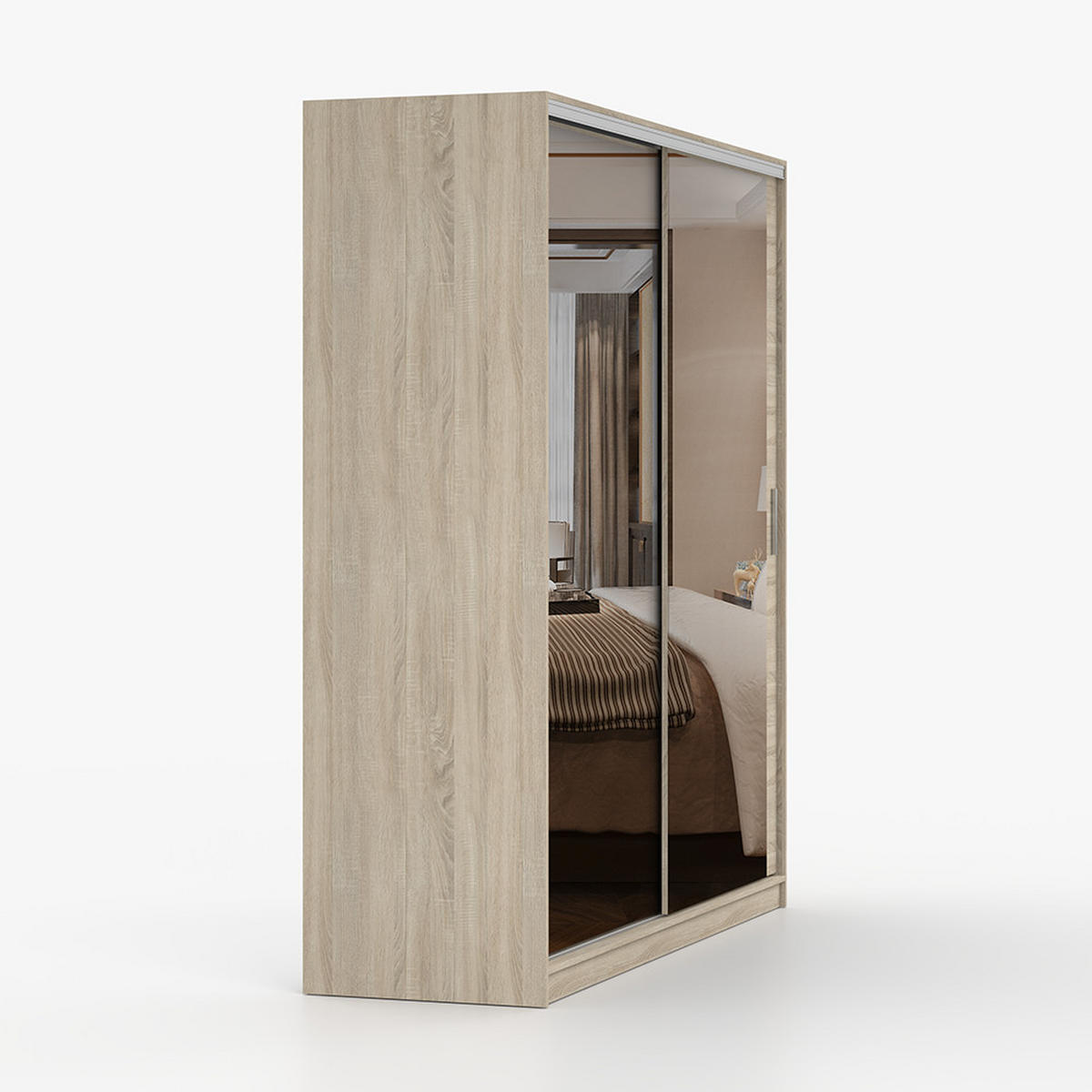 KLEIDERSCHRANK Tokyo M 203 cm, 203/215/58, 2-türig, sonoma-eiche - Sonoma Eiche, Holzwerkstoff (203/58/215cm) - imoebel24
