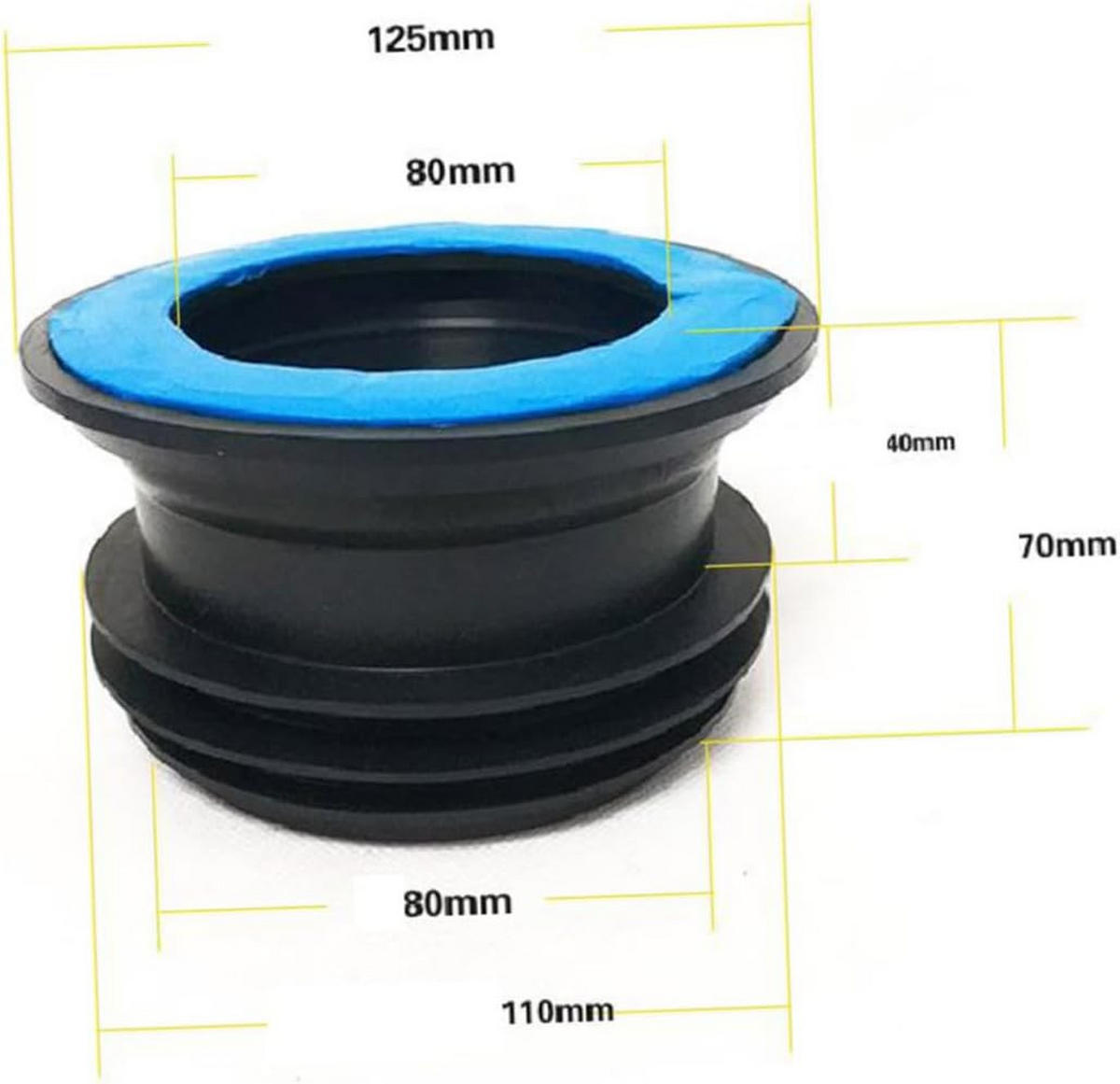 WC-FLANSCHRING, Multicolor,13/13/8CM - Schwarz, Kunststoff (13/8/13cm)