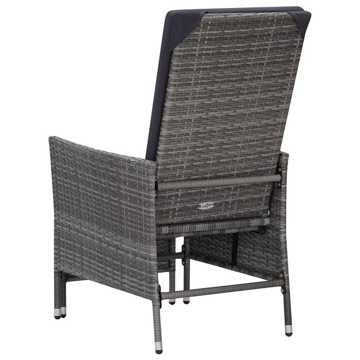 GARTEN-LOUNGE-SET 2-teilig Mit Kissen Poly Rattan Grau - Grau, Kunststoff - vidaXL