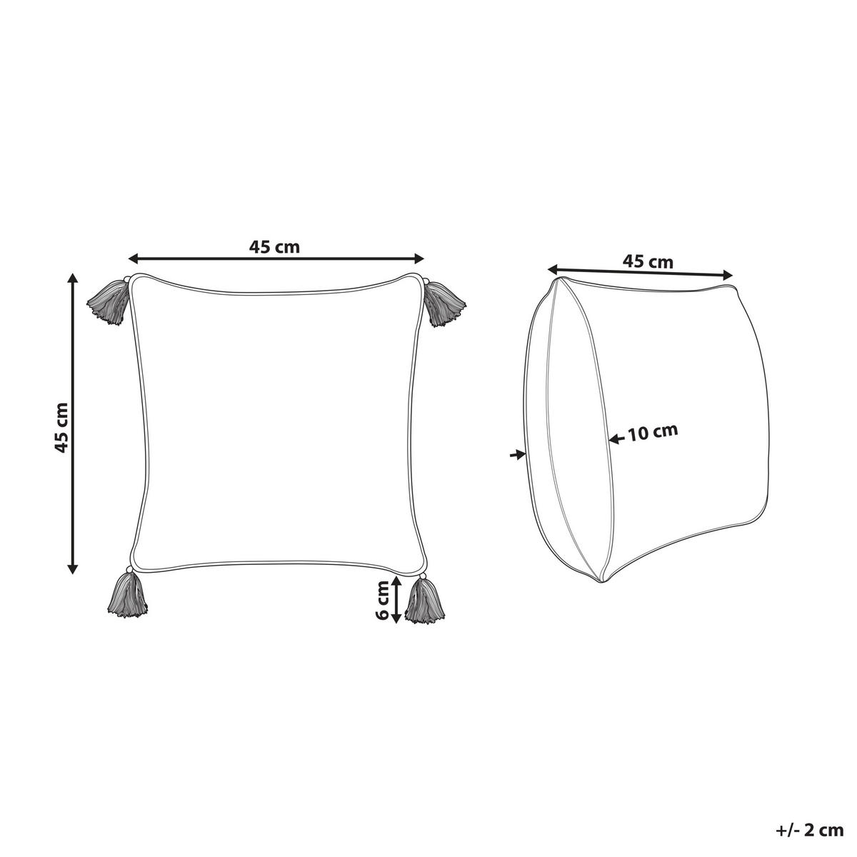 DEKOKISSEN Weiß 45/45 cm Cornus - Weiß, Naturmaterialien/Textil (45/45cm) - Beliani