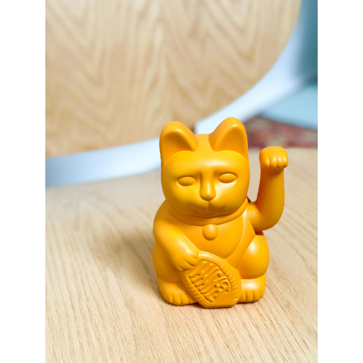 WINKEKATZE Lucky Cat Classic, Kunststoff, Deep Yellow, ca. 15 cm - Gelb, Kunststoff (8.5/15/10.5cm) - Donkey Products
