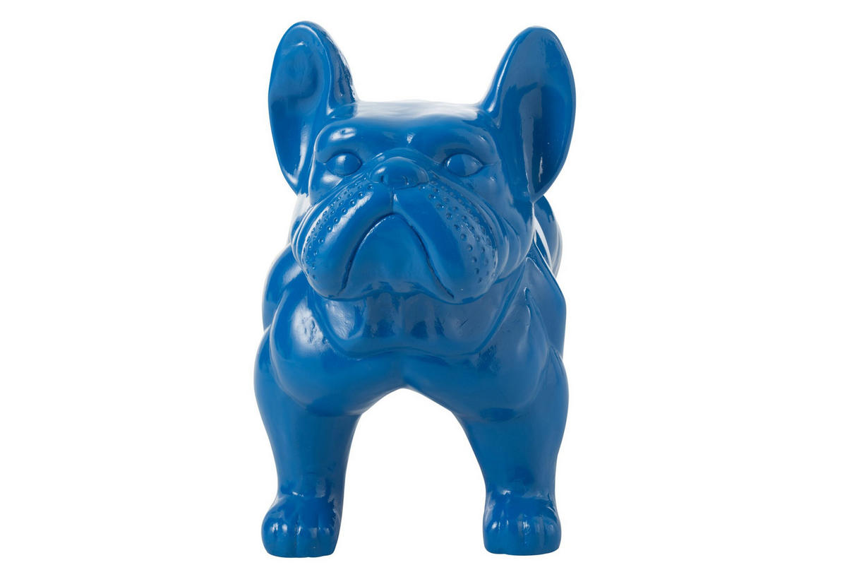 DEKO-OBJEKTE BULLDOGGE - Kunststoff - Blau - Blau, Kunststoff (38/63/88cm) - J-Line