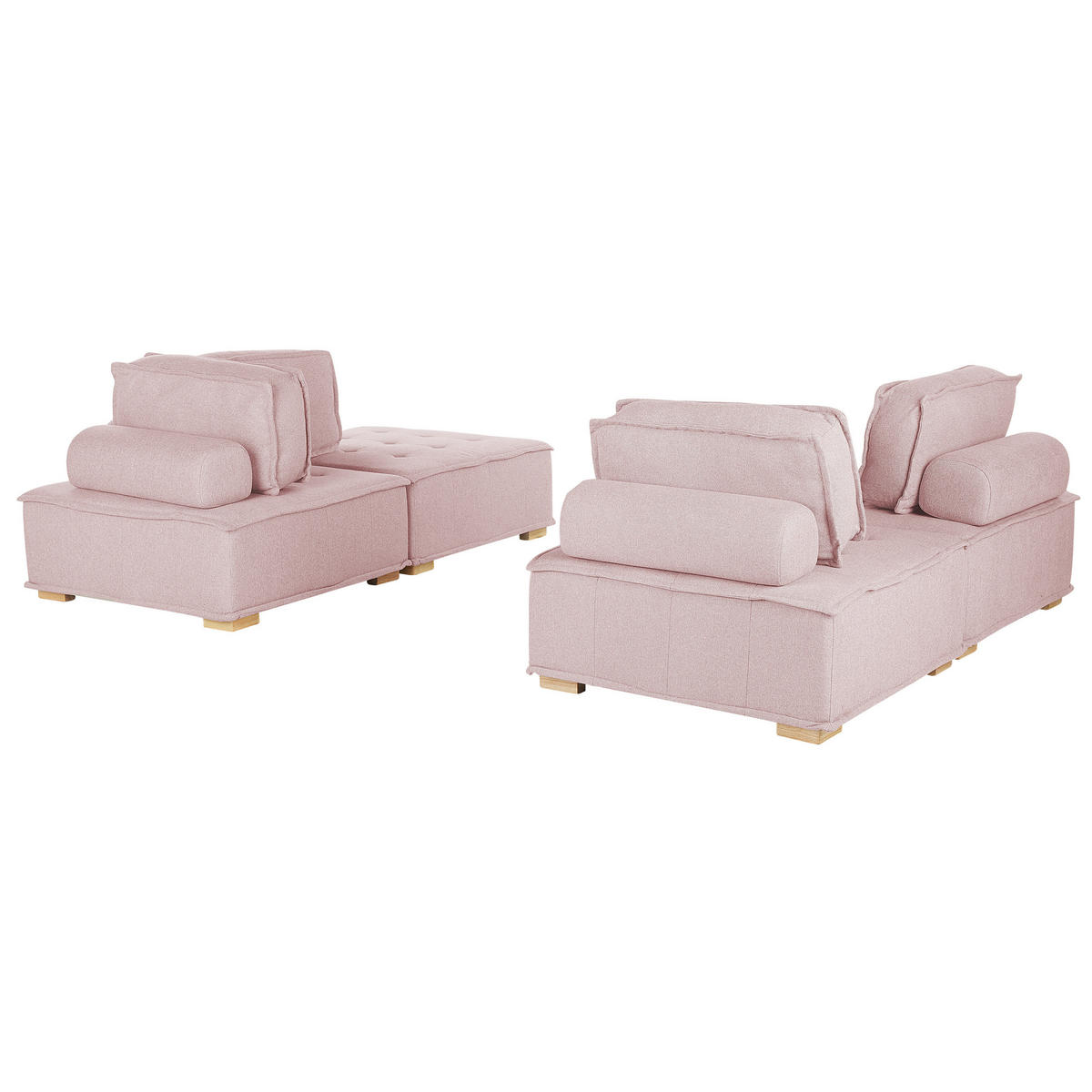 4-SITZER SOFA SET Polsterbezug Rosa Tibro - Pink, Textil (200/40/100cm) - Beliani