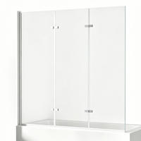BADEWANNENAUFSATZ 130/140 cm Chrom 3-tlg. faltbar 6 mm mit beidseitiger Nano-Beschichtung - Chromfarben, Glas (130/140cm) - S'AFIELINA