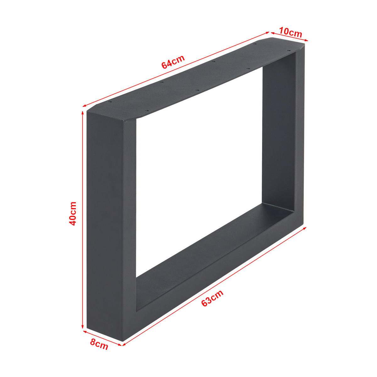 TISCHGESTELL-SET 2 TLG. Makers - Schwarz, Metall (64/40/10cm) - [en.casa]