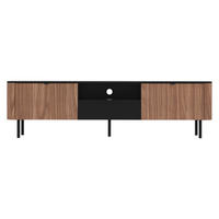 TV-ELEMENT Pero 200 01 - Nussbaumfarben/Schwarz, Holzwerkstoff/Metall (200/55/39cm) - MIRJAN24