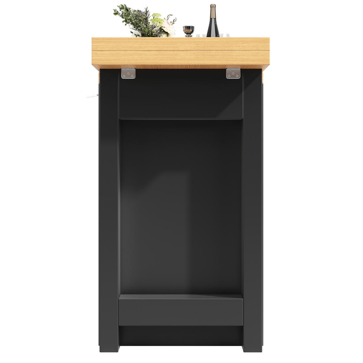 BARTISCH DE-38582 ausziehbar 120-197 cm 360° drehbar und RGB-LED Schwarz - Schwarz, Holzwerkstoff (40/120/72cm) - ComfortXL