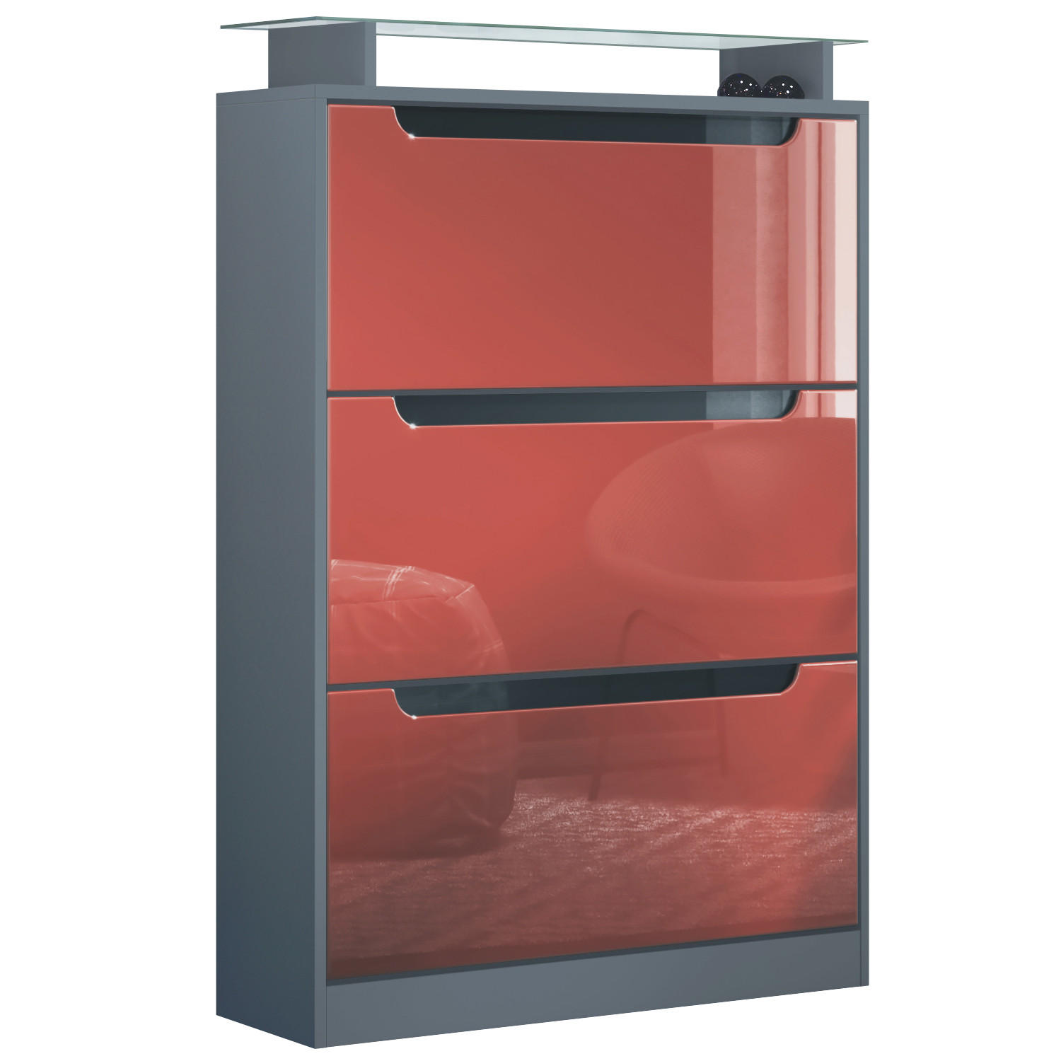 Vladon Schuhschrank Bordeaux 89x128x23 cm