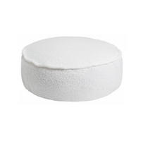 SITZPOUF für Kinder, Rund, Boucle, Weiß - Weiß, Textil (65/20/65cm) - MeowBaby