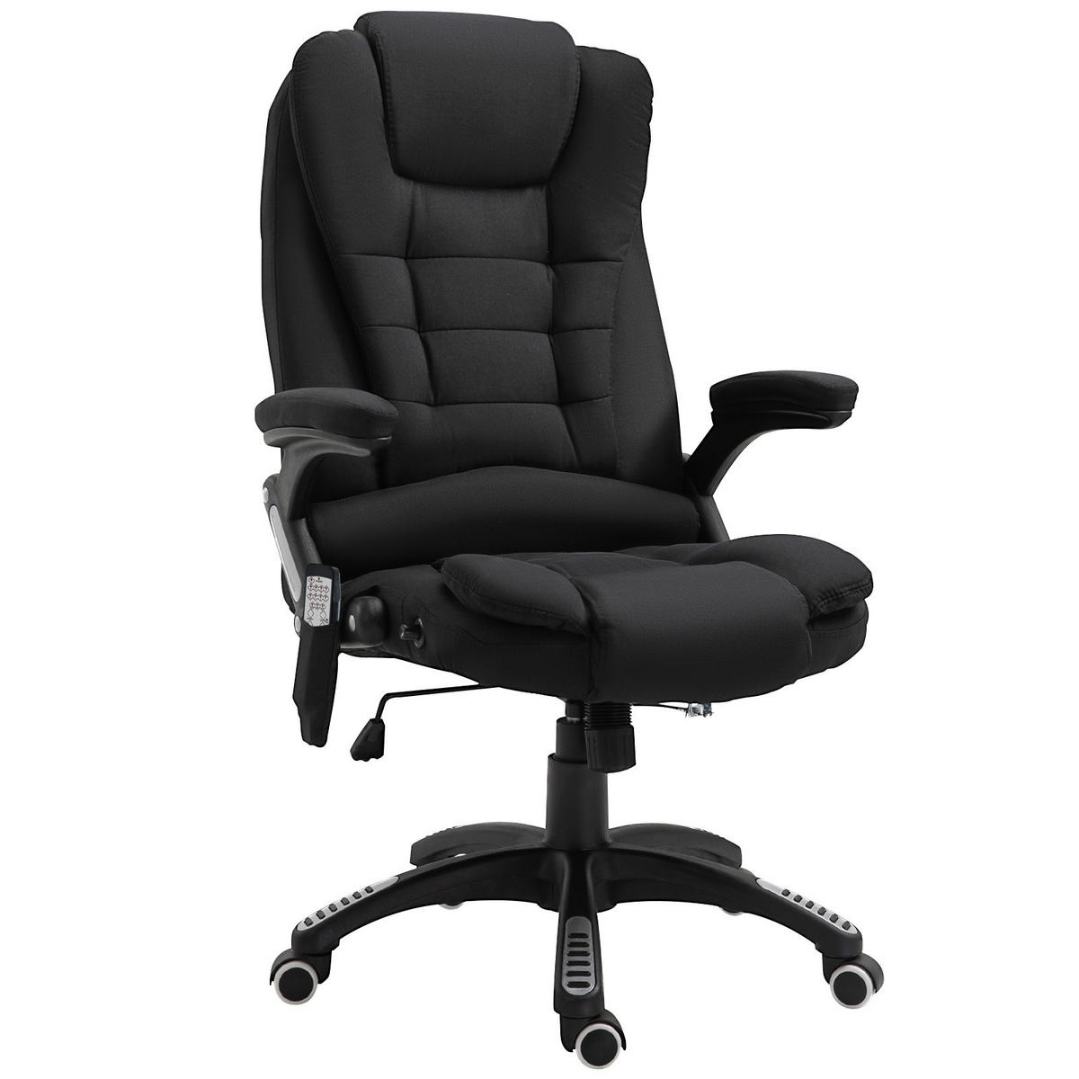 MASSAGESESSEL Chefsessel Gamingstuhl Drehstuhl Massagebürostuhl Schwarz - Schwarz, Kunststoff/Textil (74/116/67cm) - Vinsetto