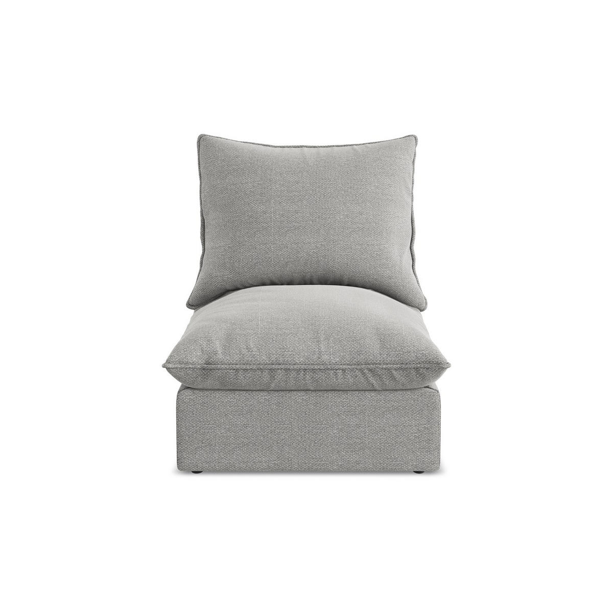 SOFAELEMENT Bouclé Stoff Grau - Hellgrau/Schwarz, Holzwerkstoff/Kunststoff (75/77/90cm) - LaMiaSofa