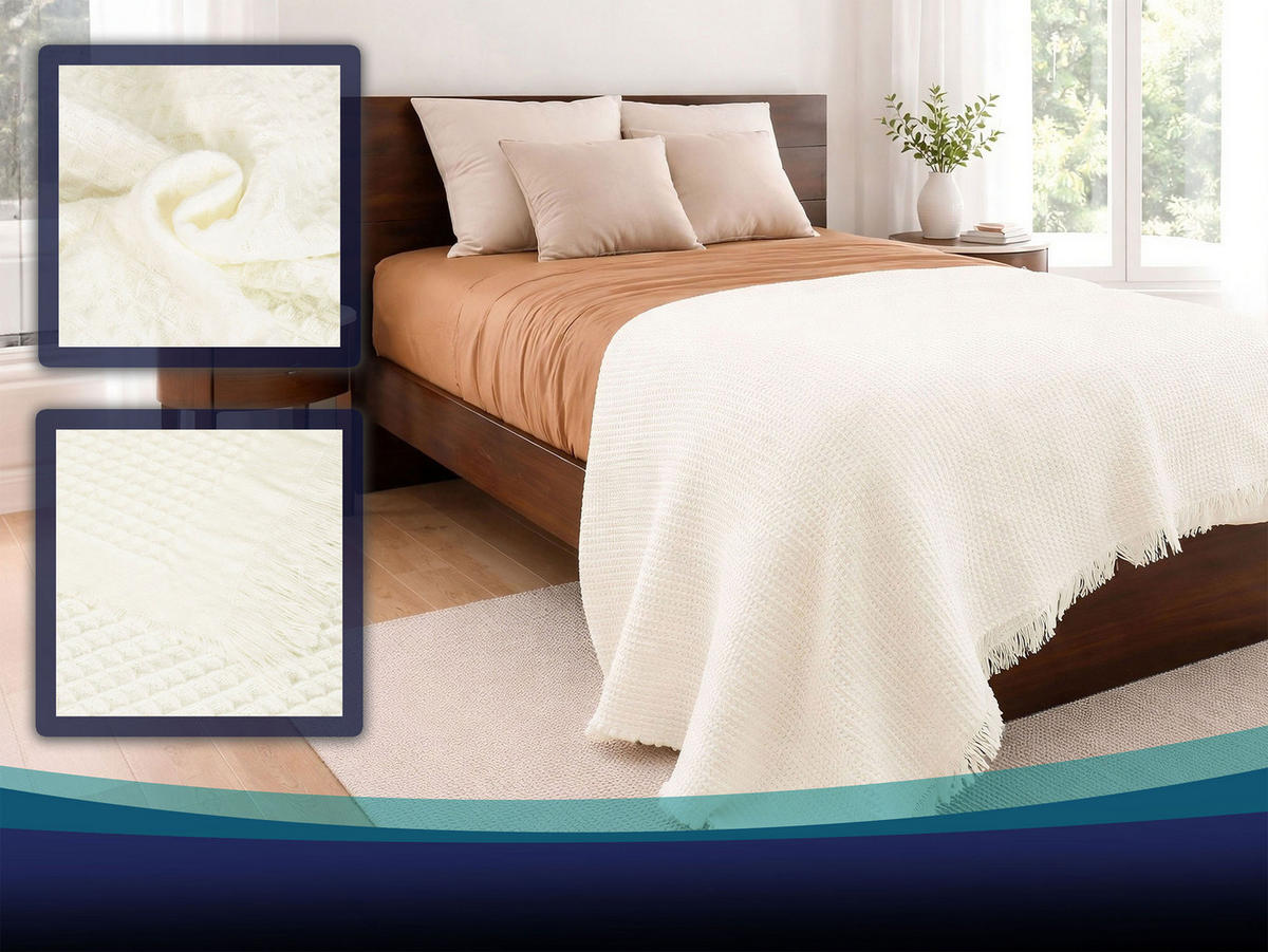 KUSCHELDECKE, 150x200 cm, 100% Polyacryl - Creme, Textil (150/200cm) - Zollner