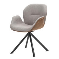 DREHBARER ARMLEHNENSTUHL - Taupe & Braun / Schwarz - Braun, Textil/Metall (65/86/61cm) - home24