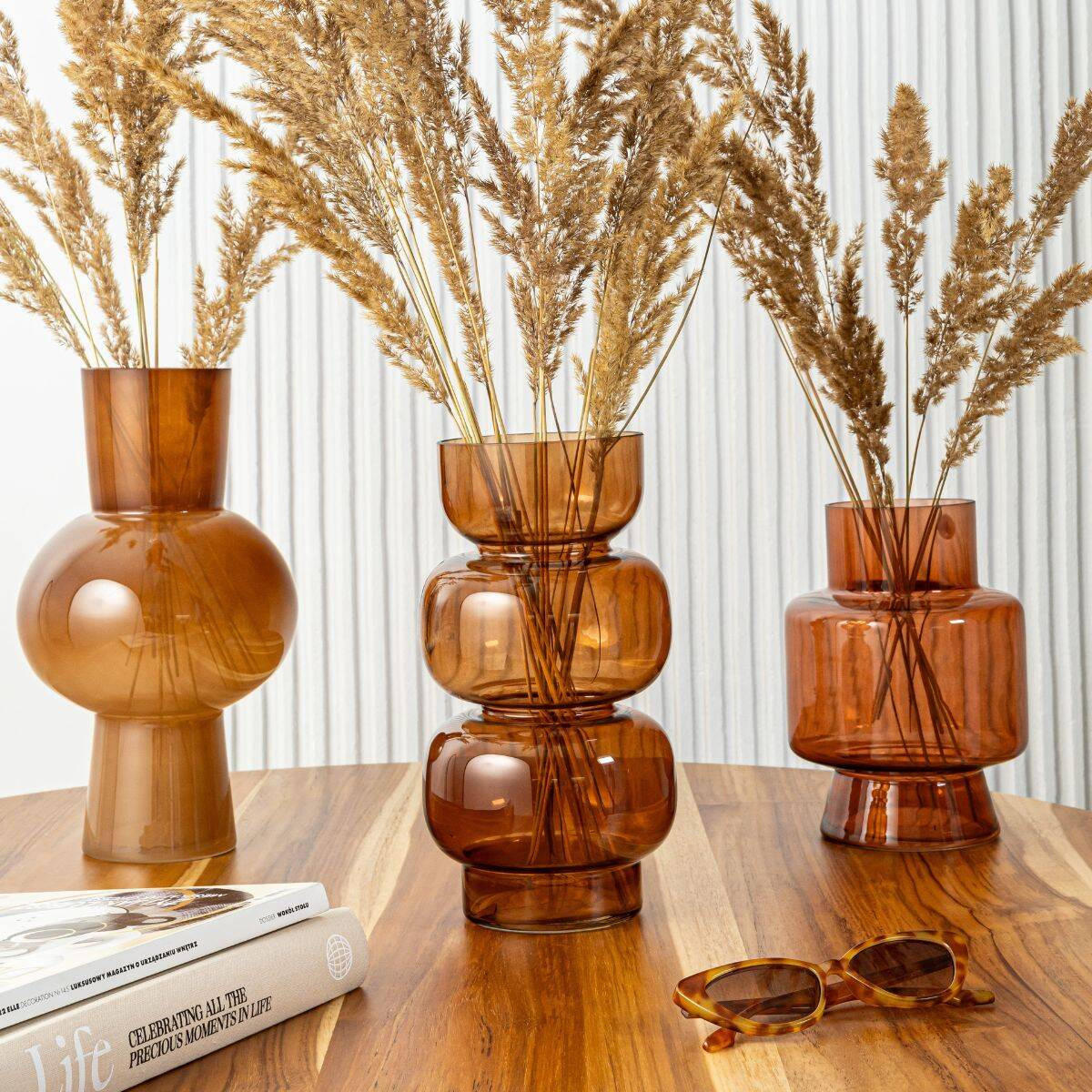 Thumbnail - Atmosphera Createur d´interieur Vase, Orange, Glas, 25 cm, Dekoration, Vasen, Glasvasen