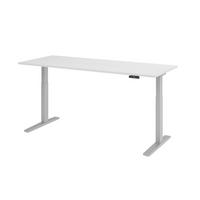 SCHREIBTISCH elektrisch XMKA 80/200/74 cm in Weiß/Silberfarben - Silberfarben/Weiß, Holzwerkstoff (80/200/74cm) - bümö