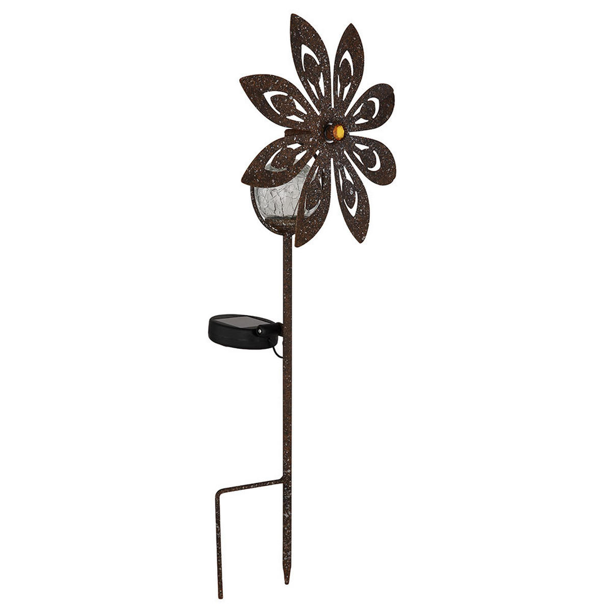 LED AUSSENLEUCHTE Metall Rostoptik Braun - Braun, Glas (20/9/50cm) - Globo Lighting