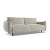 3-SITZER SOFA mit Schlaffunktion Samt Stoff Creme - Perlmutt/Creme, Textil/Metall (230/86/105cm) - Makamii