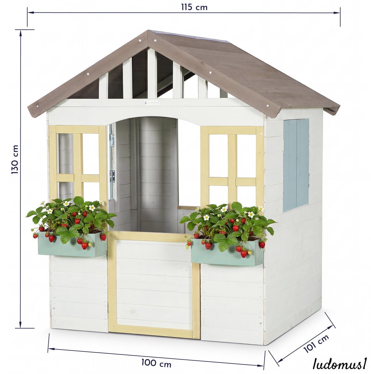 KINDERSPIELHAUS ludomus1 - Multicolor, Holz (115/80/101cm) - WONDERMAKE