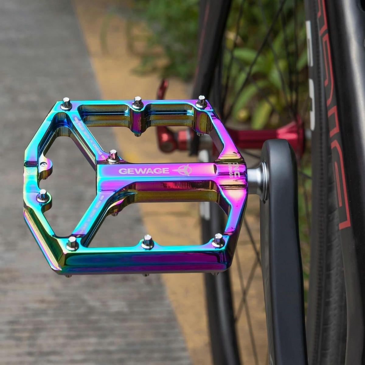 FAHRRADPEDALE Rennrad/Mountainbike Aluminiumlegierung 9/16 Zoll bunte Plattformpedale mit 3 Lagern und - Multicolor, Metall (10/1.5/10.4cm)