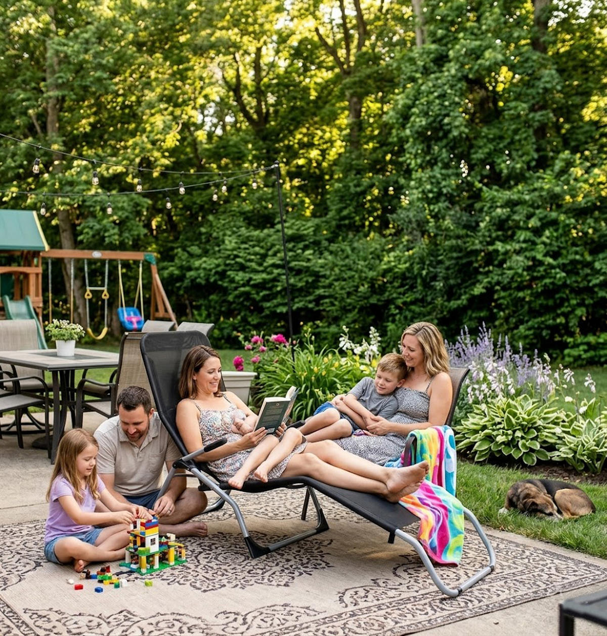 GARTENLIEGE Athen klappbar aus Stahl, Schwarz - Schwarz, Metall (59/100/143cm) - TPFGarden