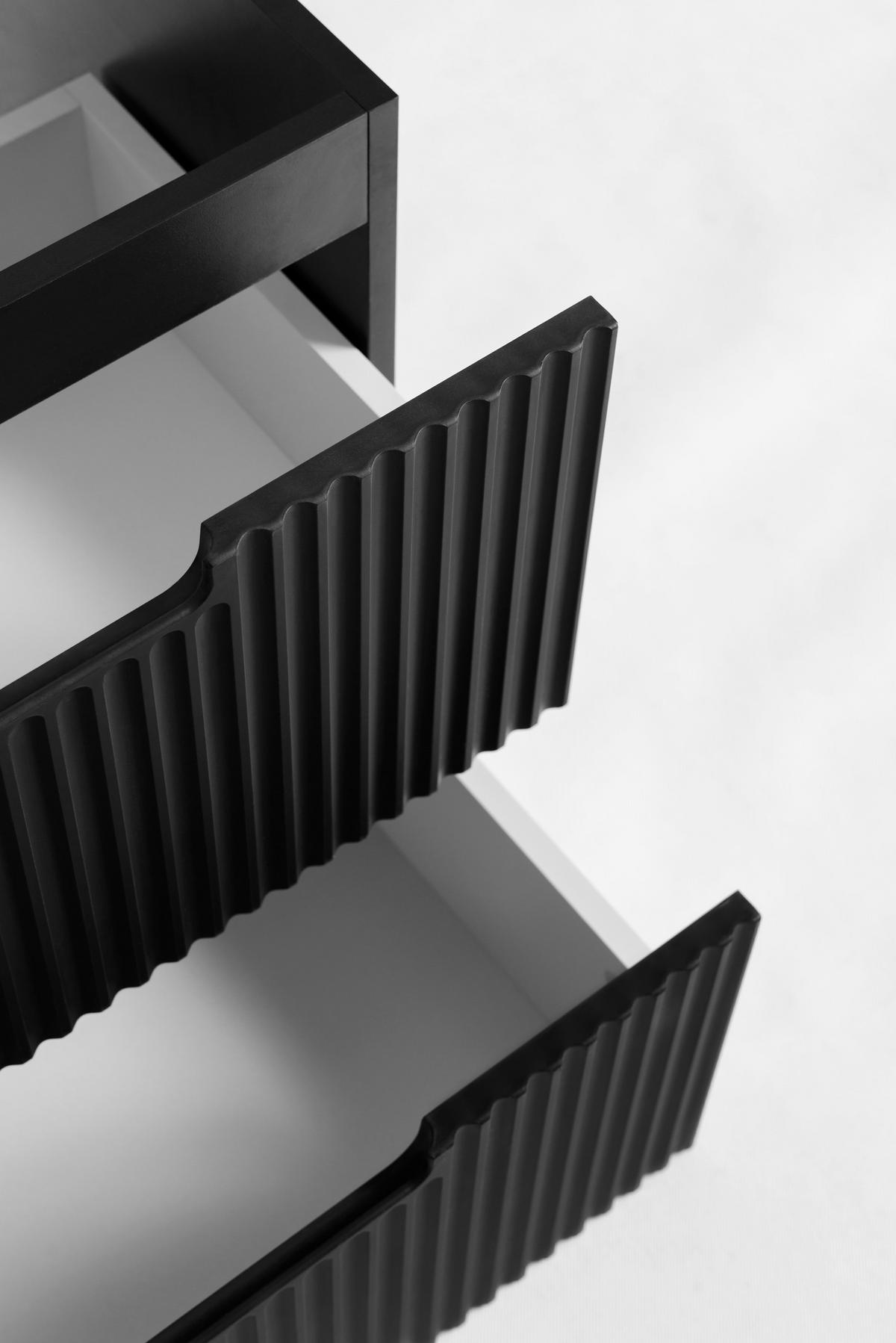 BADEZIMMERSCHRANK : schwarz, 80 x 57 x 46 cm - Schwarz, Holzwerkstoff (80/57/46cm) - 3XE LIVING