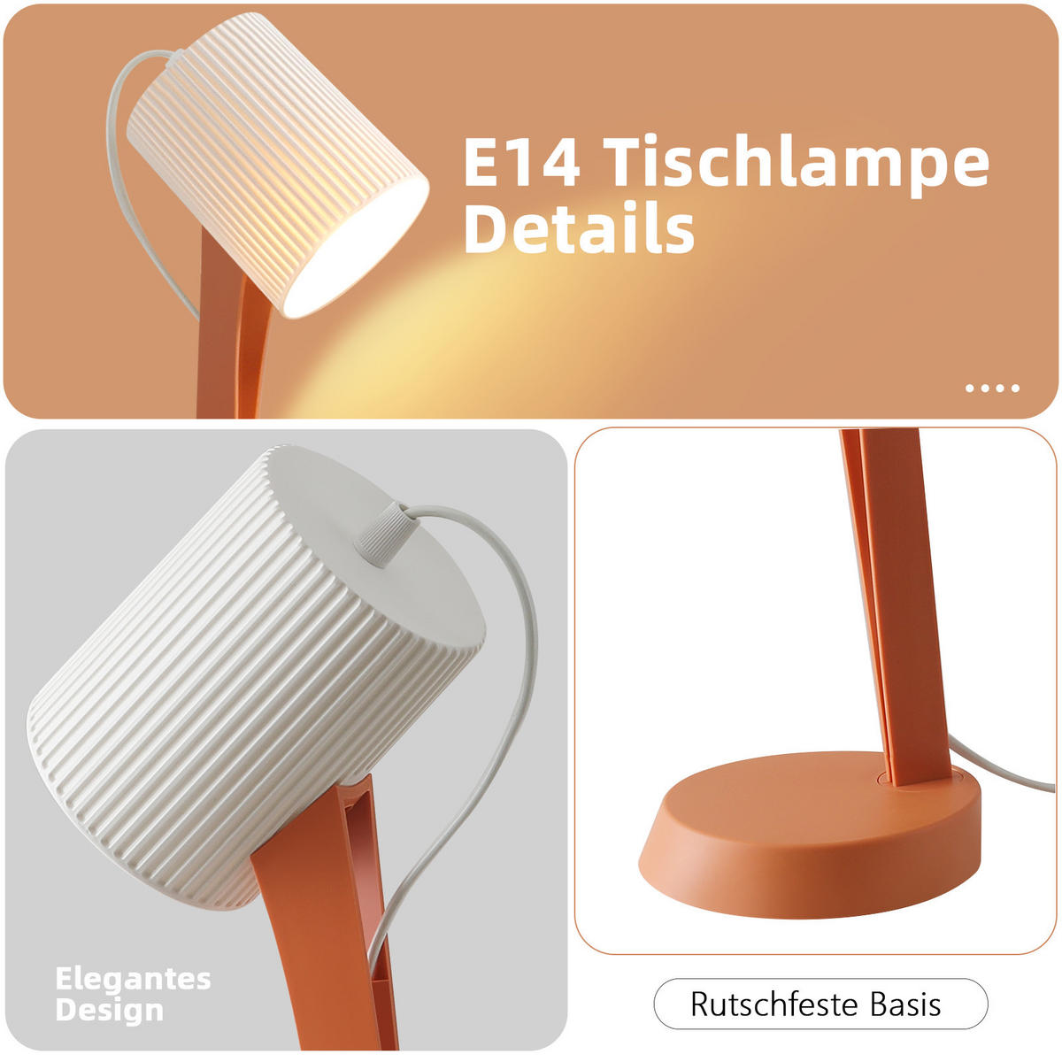 TISCHLEUCHTE Nauman (2er-Set) - Orange, Kunststoff (37.4/14/19.5cm) - Nettlife