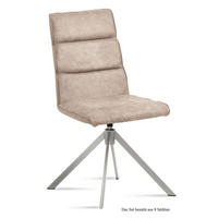 ESSZIMMERSTUHL drehbar (8er-Set) Dulcea 47x92x60 Edelstahl/Natur - Edelstahlfarben/Naturfarben, Kunststoff (60/92/47cm) - 58aufmkessel