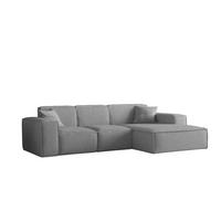ECKSOFA Ottom Celes Premium Ascot Bukla - Grau, Holzwerkstoff/Textil (266/165cm) - Fun Möbel