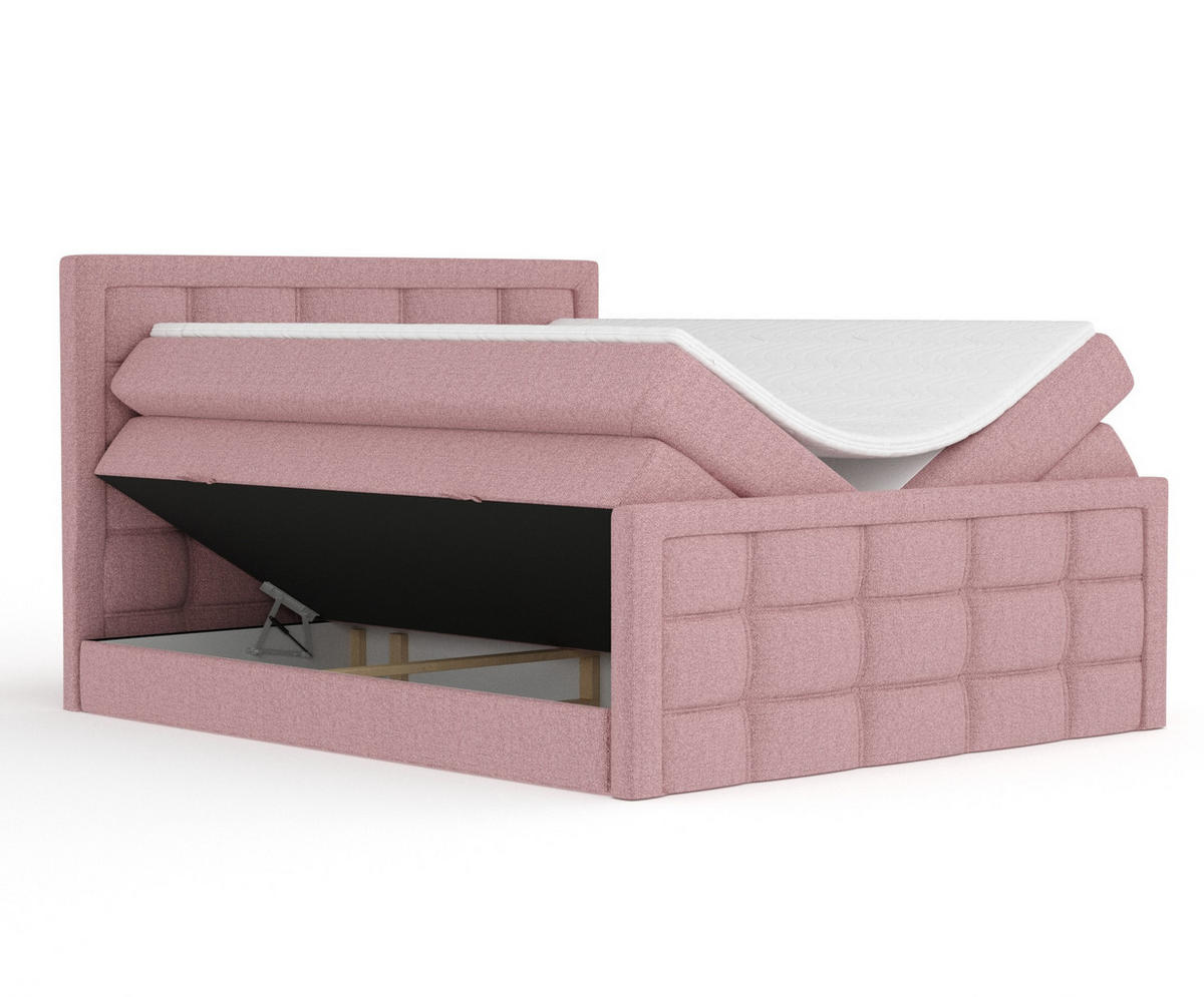 BOXSPRINGBETT Ambrosia Rosa 160/200 cm - Schwarz/Rosa, Holz/Holzwerkstoff (160/200cm) - Maison de Reve