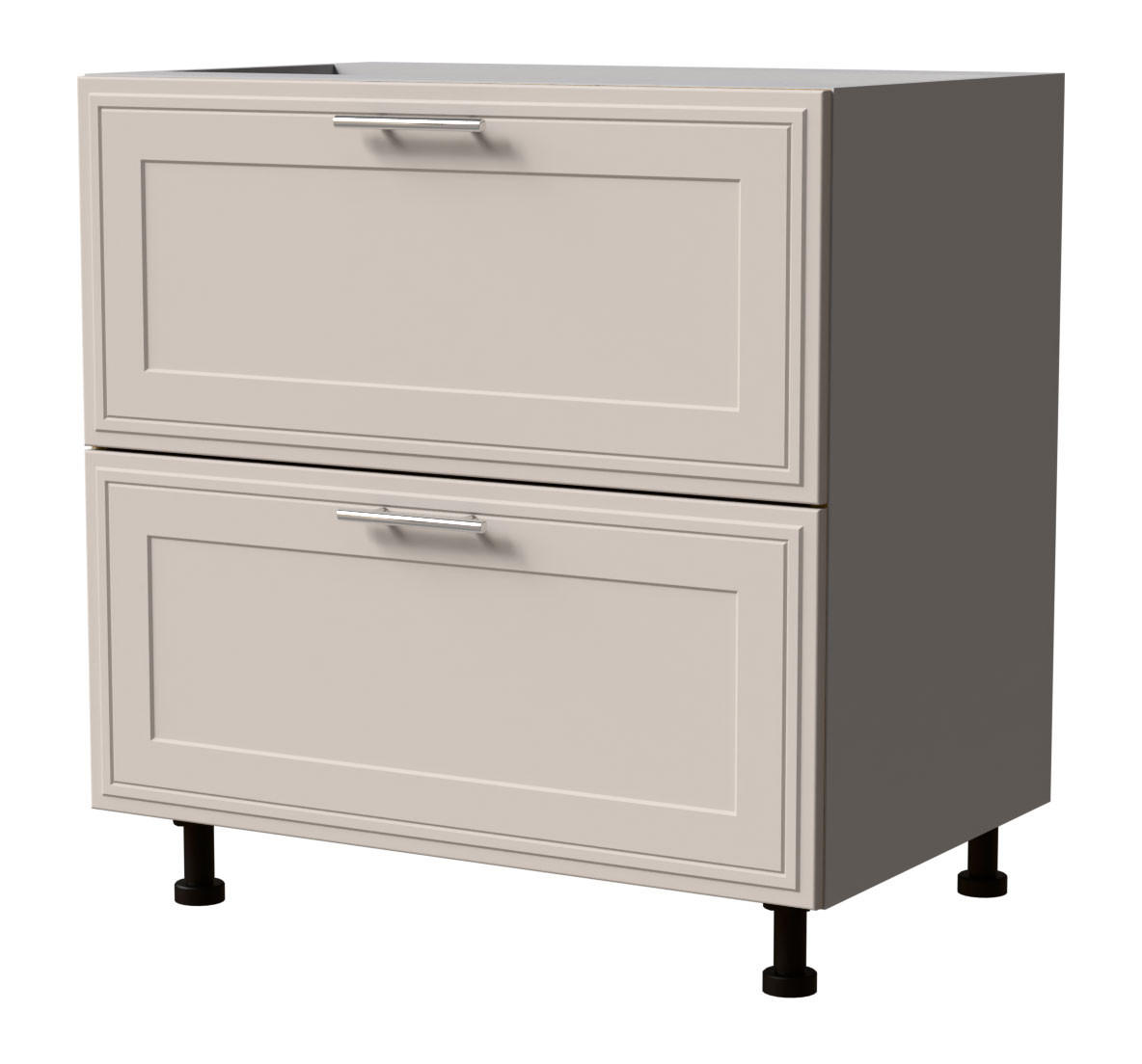 SCHUBLADENUNTERSCHRANK Salo D2/80 Grau / Kaschmir Matt 80 / 50 / 82cm - REJS Vollauszug - Kaschmir/Grau, Holz/Holzwerkstoff (80/82/50cm) - Feldmann-Wohnen