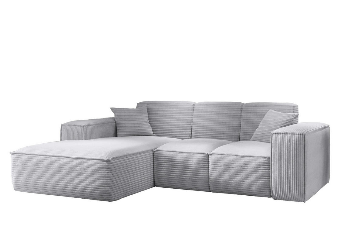 ECKSOFA L-Form Wohnzimmer SIENA Stoff Poso Grau Links - Grau, Holz/Textil (165/266cm) - Kaiser Möbel
