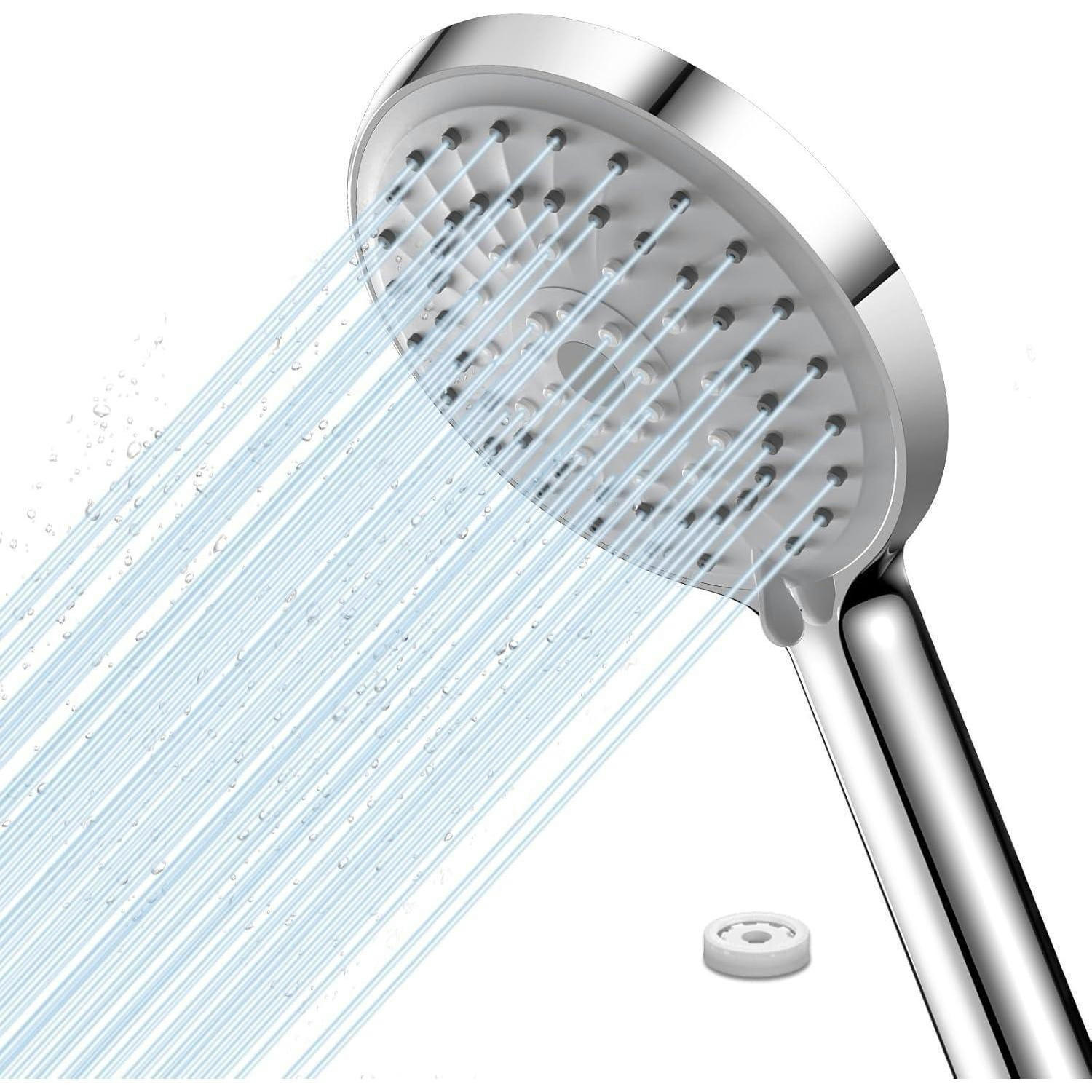 DUSCHKOPF Wassersparend 5 Strahlarten Chrom - Silberfarben, Metall (4.3/12.7/28.5cm)