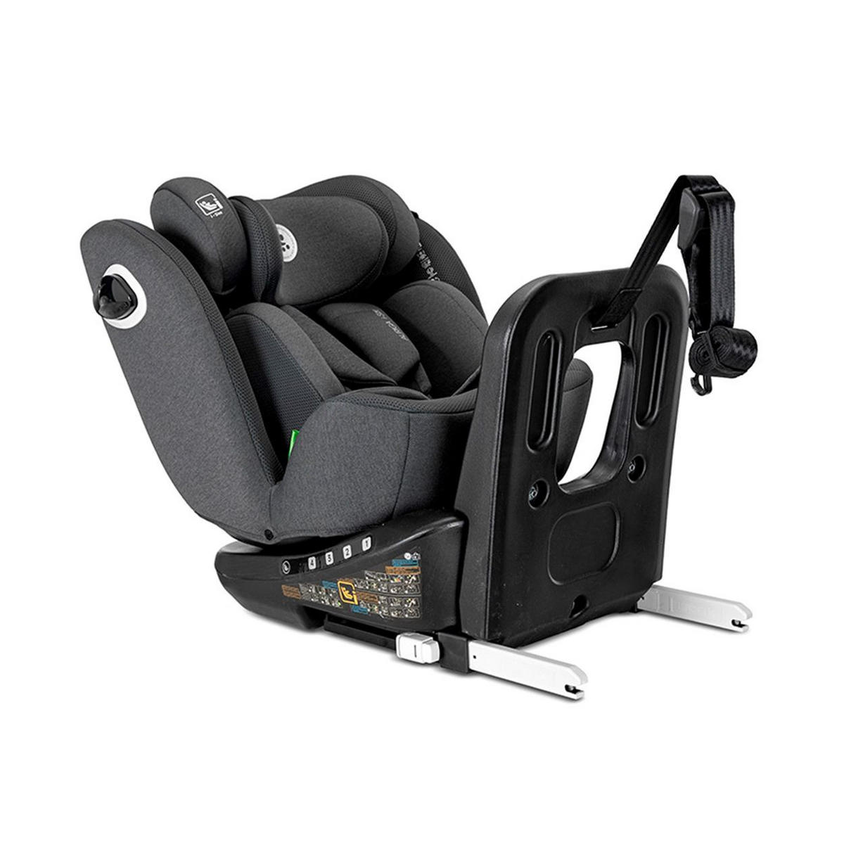 KINDERSITZ Auriga 40 - 150cm grau Isofix Anti-Rebound-Stange SPS Rückenlehne - Grau, Kunststoff (56/60/57cm) - Lorelli
