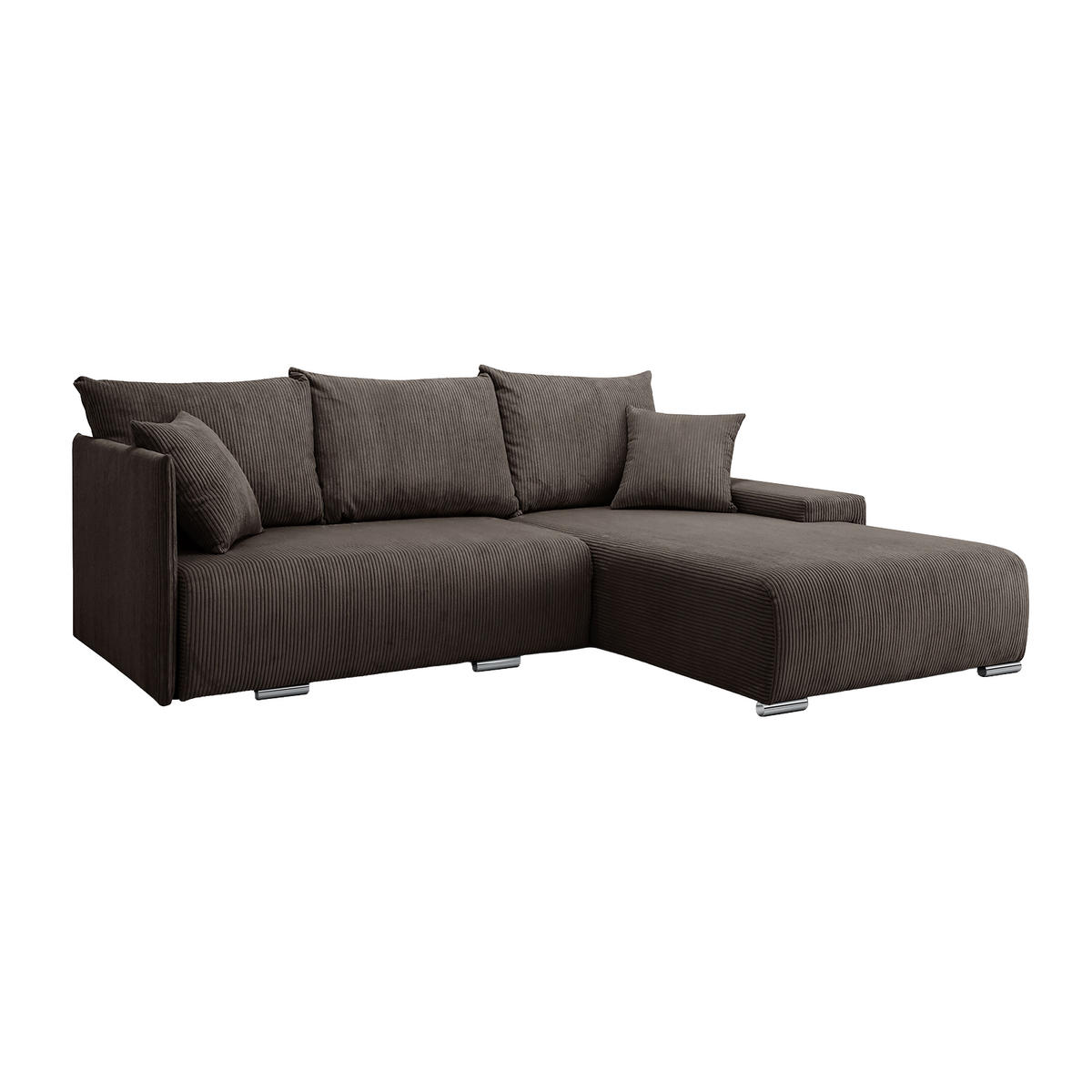 ECKSOFA TRAWANGA L mit Schlaffunktion, Bronze - Braun, Textil (246/188cm) - Fedve