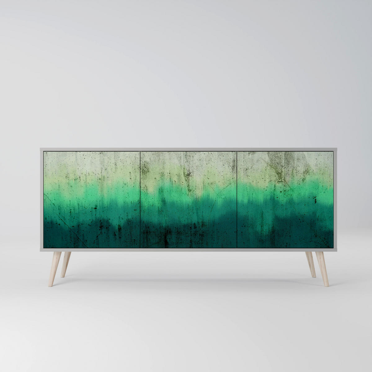 SIDEBOARD NORTHERN LIGHTS, Eicheneffekt, 164,5x42x77,5 cm, 3 Türen - Eichefarben/Buchefarben, Holzwerkstoff/Buchenholz (164.5/77.5/42cm) - SpaceRebels