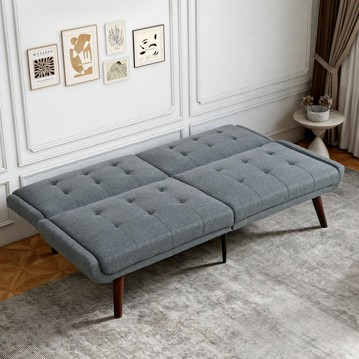 SCHLAFSOFA 157/51/70 cm cm in Leinenoptik Grau, ohne Armlehnen - Grau, Textil (51/70/157cm) - Oxeza